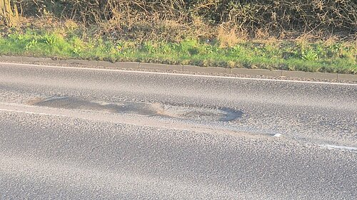 Pothole on A259